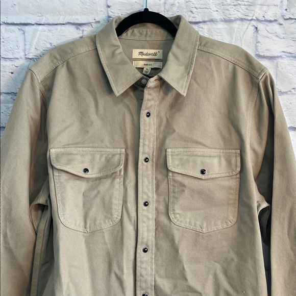 Madewell Western Shirt Easy Fit Button Down 100% Cotton Style NS445 Tan - Picture 3 of 12